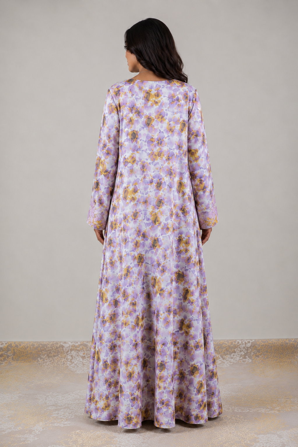 Unstitched Lavender Floral Harir Mukhawar - Image 3