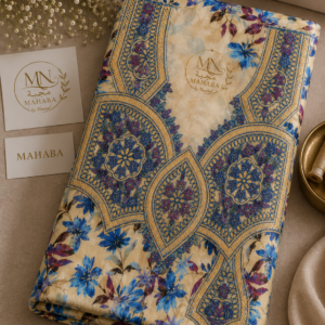 Blue Floral Unstitched Jacquard Mukhawar